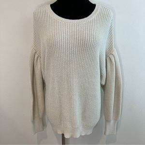 🔴 Express | Drop Shoulder Ribbed Crochet Sweater Top